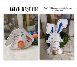 Stickdatei ITH - Bauchhase Hase für Süßigkeiten